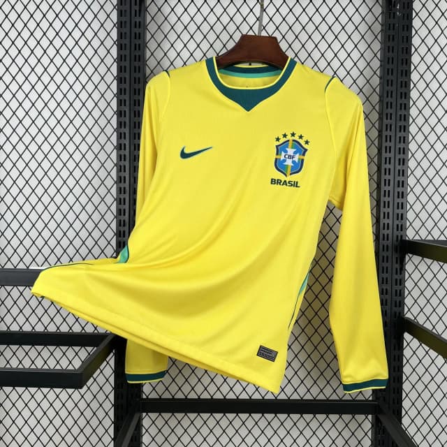 Mens Brazil 2026 World Cup Home Long Sleeve Jersey