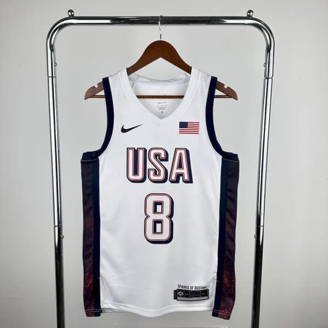 Olimpic USA 2024 LEONARD#8 Home Jersey